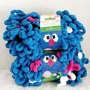 Lion Brand Yarn Sesame Street Off The Hook Fuzzy Friends Grover 2 Skeins